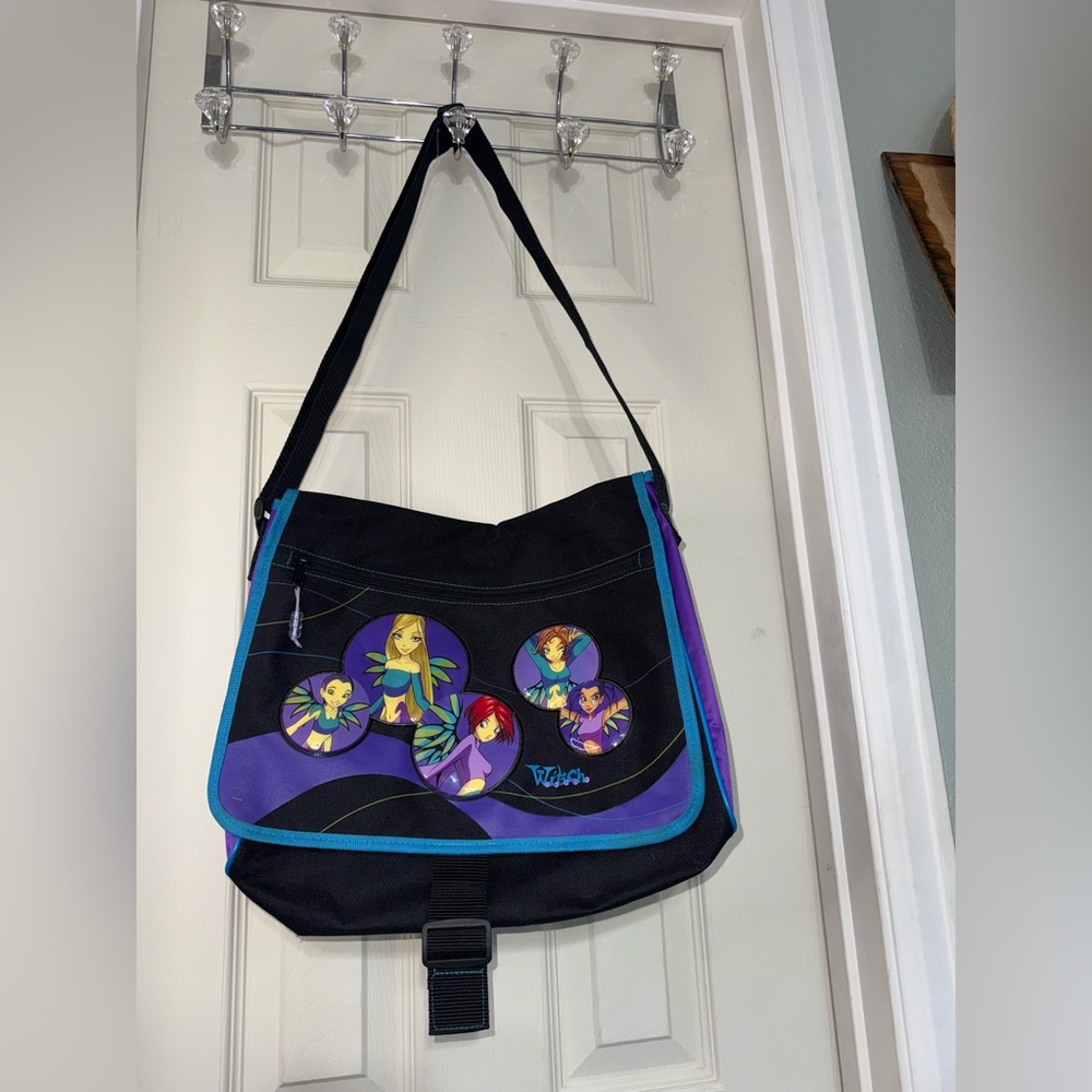 Disney Vintage W.I.T.C.H Black And Purple Messenger Bag